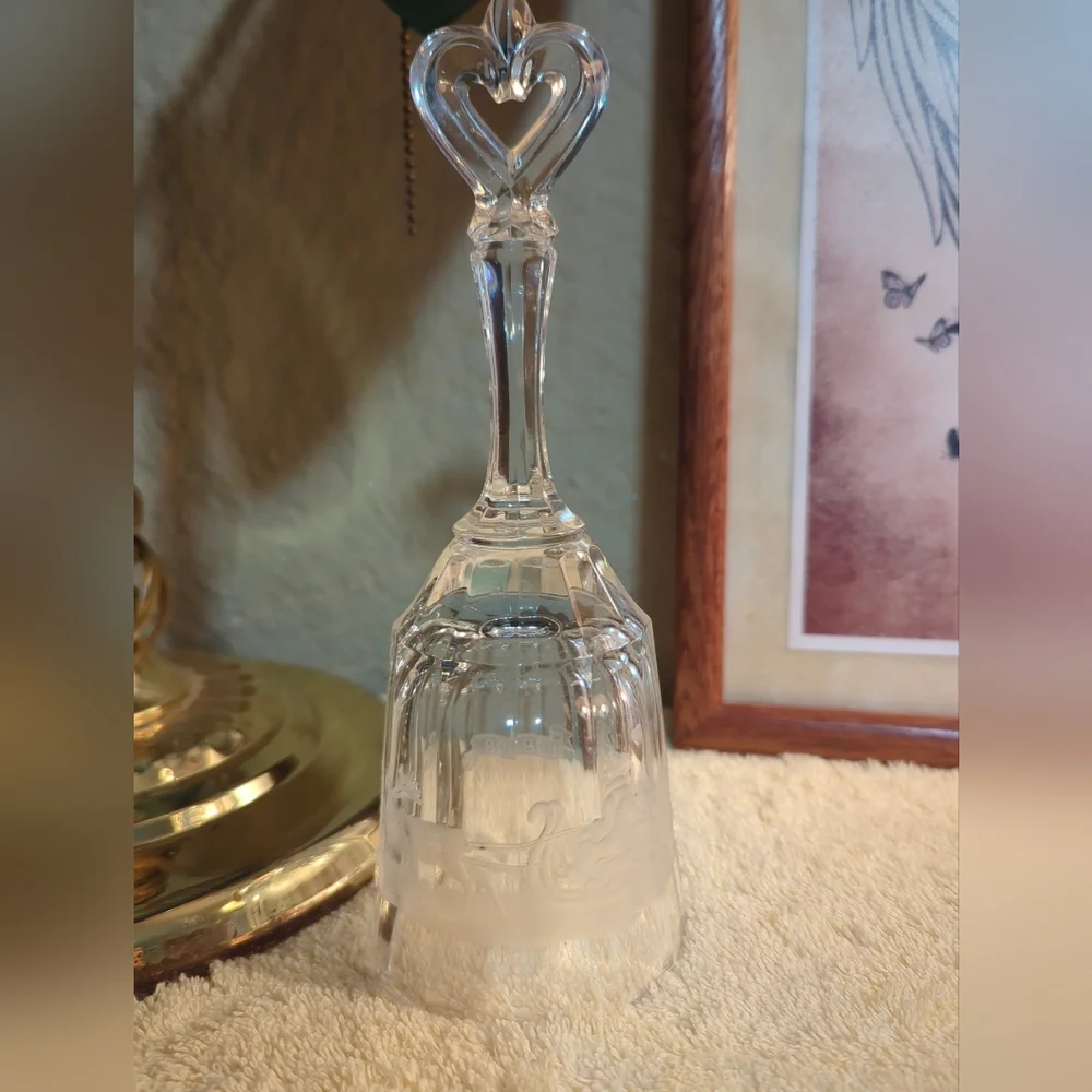 Vintage ✓1978✓ Holiday Full Crystal Candle Snuffer Santa Sleigh Marked 1978